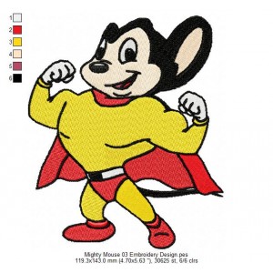 Mighty Mouse 03 Embroidery Design